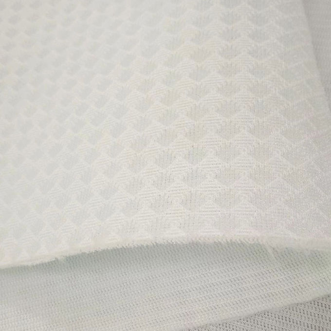 Tejido de malla de poliéster extensible Tejido de malla de espacio semitransparente 240 - 450GSM 0